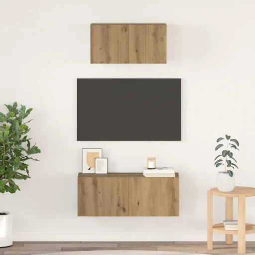 Conjunto de Mueble de TV   Roble Artesanal (2 pcs)