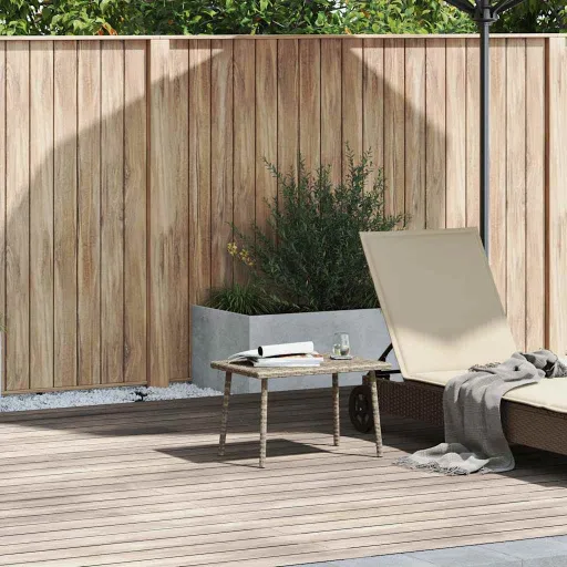 Mesa Centro Jardín Rectangular Gris Claro 60x40x37 cm