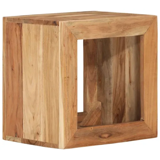 Taburete Madera Maciza de Acacia 40x30x40 cm