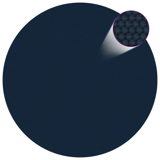 Cubierta Solar de Piscina de PE Flotante Negro y Azul 300 cm