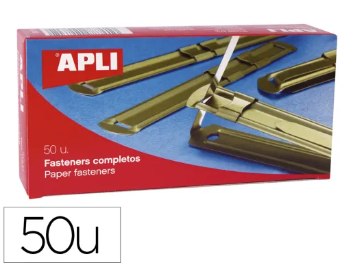 Encuadernador Fastener Dorado Apli Caja de 50 Unidades