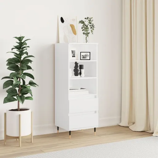 Aparador Alto Madera Contrachapada Blanco 40x36x110 cm