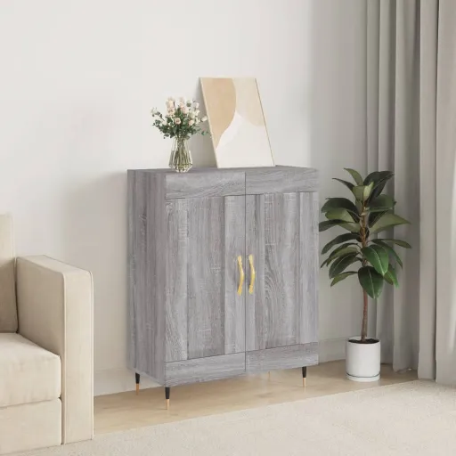 Aparador de Madera de Ingeniería Gris Sonoma 69,5x34x90 cm