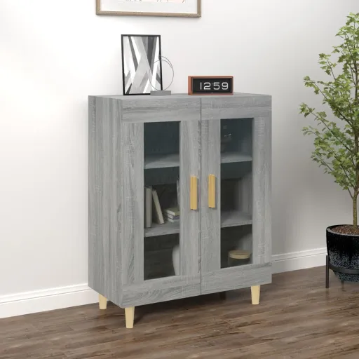 Aparador de Madera de Ingeniería Gris Sonoma 69,5x34x90 cm