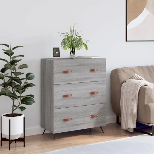 Cómoda Madera de Ingeniería Gris Sonoma 69,5x34x90 cm
