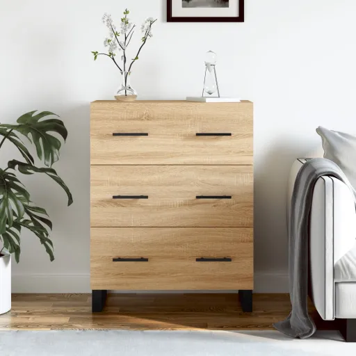 Aparador de Madera de Ingeniería Roble Sonoma 69,5x34x90 cm