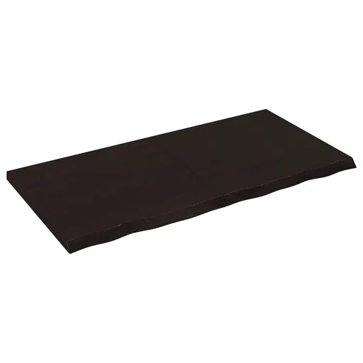 Estante Pared Madera Roble Tratada Marrón Oscuro 120x60x(2-4)cm