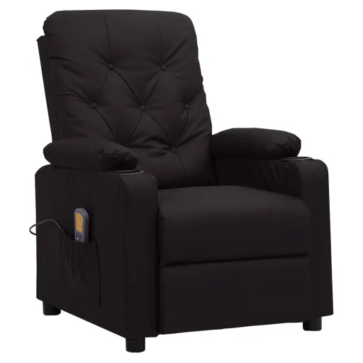 Sillón de Masaje de Cuero Sintético Negro