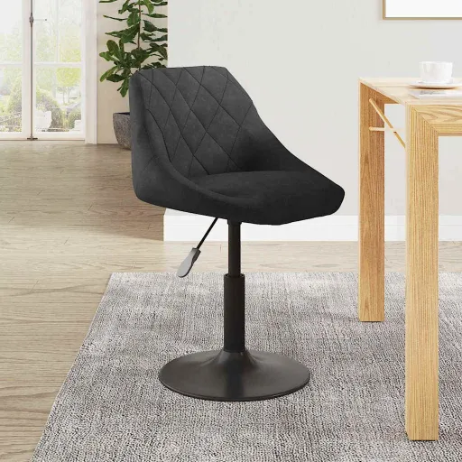 Silla de Comedor de Terciopelo Negro