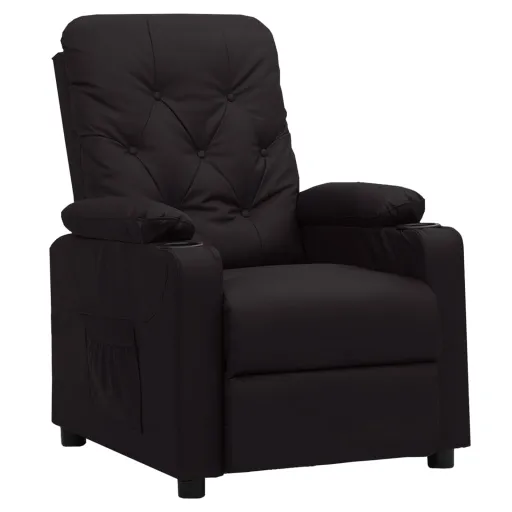 Sillón Reclinable de Cuero Sintético Negro