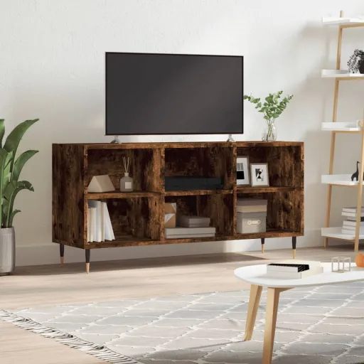 Mueble de TV Madera de Ingeniería Roble Ahumado 103,5x30x50 cm