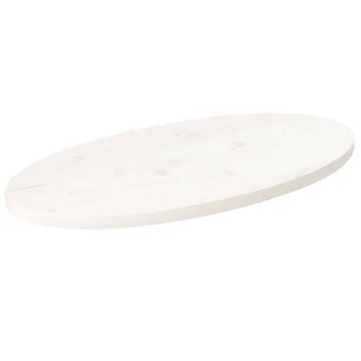 Tablero de Mesa Ovalado Madera Maciza Pino Blanco 70x35x2,5 cm