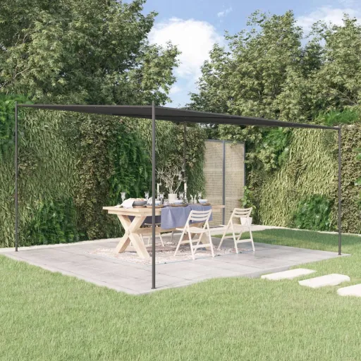Cenador Acero y Tela Gris Antracita 4x4 m 180 g/m²