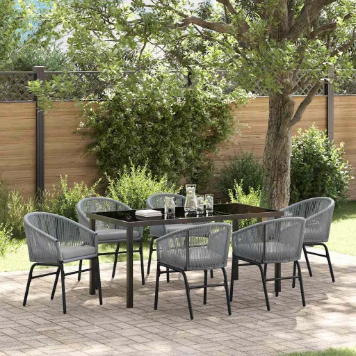 Conjunto de Comedor de Jardín   Antracita (7 pcs)