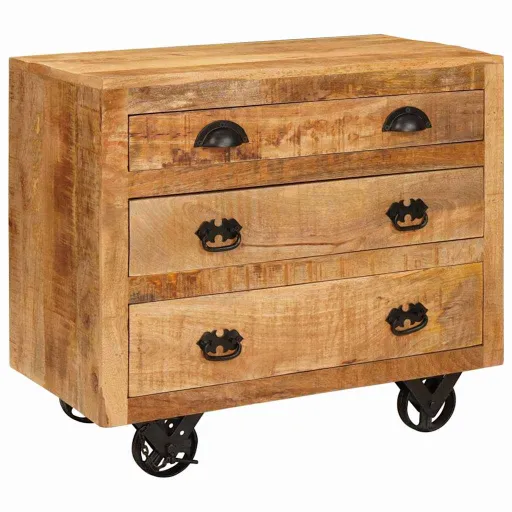 Armario Auxiliar Marrón 70 x 38 x 63 cm Madera Maciza de Mango