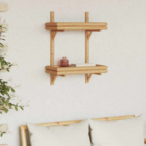 Estante de Pared Con Estante Marrón 39 x 26 x 60 cm Bambú