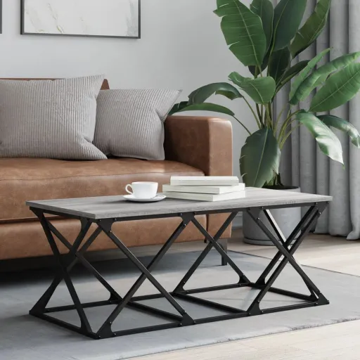 Mesa de Centro Madera de Ingeniería Gris Sonoma 100x49x40 cm