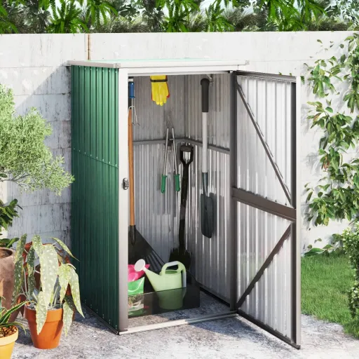 Cobertizo de Herramientas Jardín Acero Galvanizado 88x89x161 cm