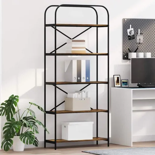 Estante de Libros Roble Ahumado 80 x 30 x 183 cm