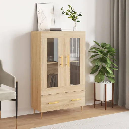 Aparador Alto Madera de Ingeniería Roble Sonoma 69,5x31x115 cm