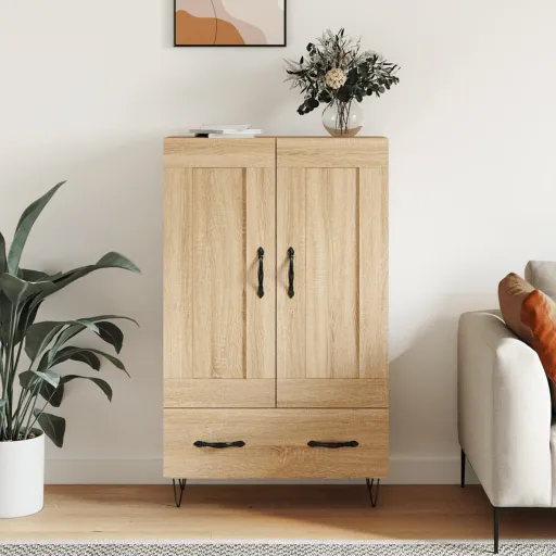 Aparador Alto Madera de Ingeniería Roble Sonoma 69,5x31x115 cm