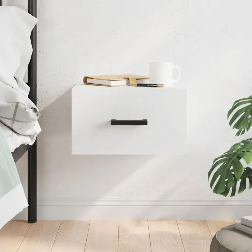 Mesita de Noche de Pared Blanco 35x35x20 cm