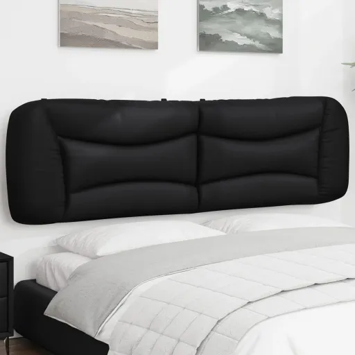 Cabecero de Cama Acolchado Hvar Cuero Sintético Negro 183 cm