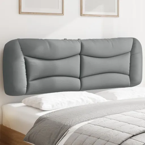 Cabecero de Cama Acolchado Hvar Tela Gris Claro 152 cm