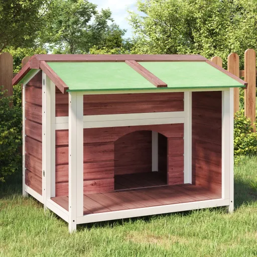Caseta Para Perros Madera Maciza de Pino Moca 96x87x80,5 cm