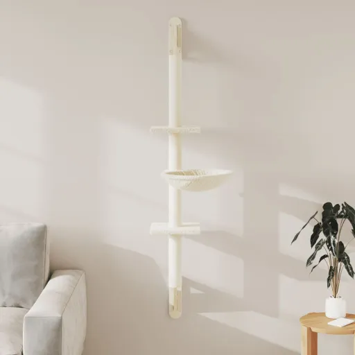 Árbol Rascador Para Gatos de Pared Crema 142,5 cm