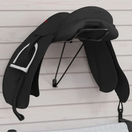 Soporte de Silla Montura de Pared Plegable Hierro Negro