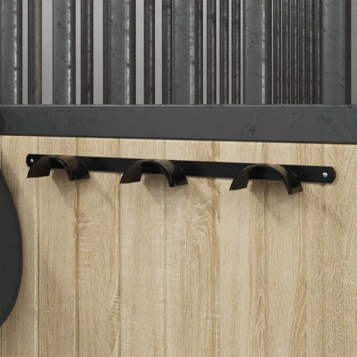 Colgador de Bridas Para 3 Bridas Hierro Negro