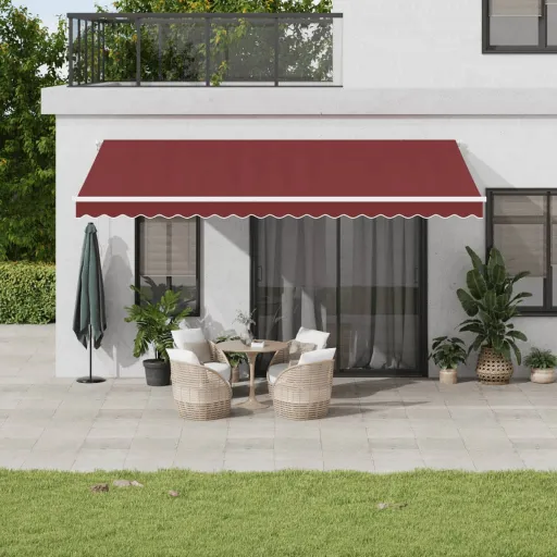 Toldo Retráctil Manual Burdeos 500x300 cm