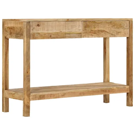 Mesa Consola Con 2 Cajones Madera Maciza de Mango 110x35x75 cm