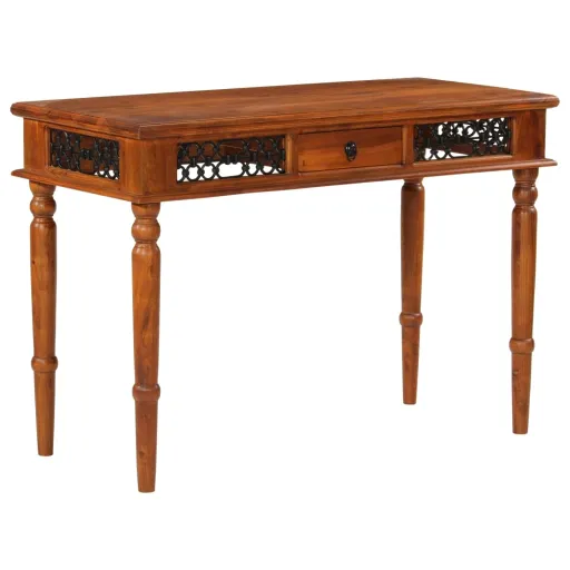 Escritorio Con Cajón Madera Maciza de Acacia 110x50x76 cm