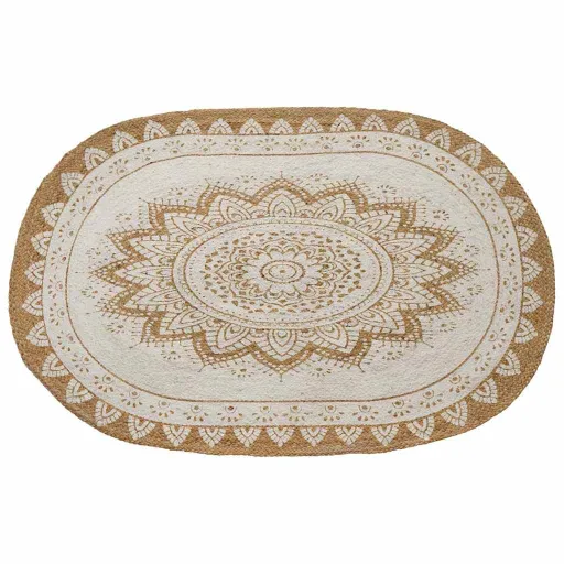 Alfombra de Yute Floral Natural 100 x 152 cm Yute