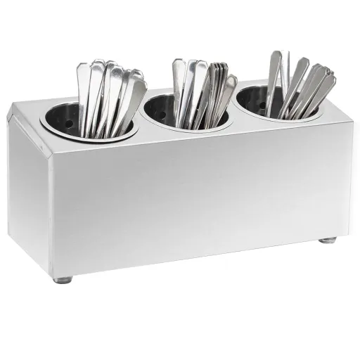 Soporte Para Cubiertos 3 Rejillas Acero Inoxidable Rectangular