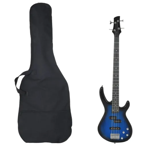 Bajo Eléctrico Para Principiantes Con Funda Azul Negro 4/4 46"