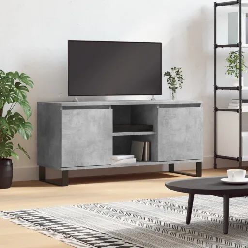 Mueble de TV Madera de Ingeniería Gris Hormigón 104x35x50 cm