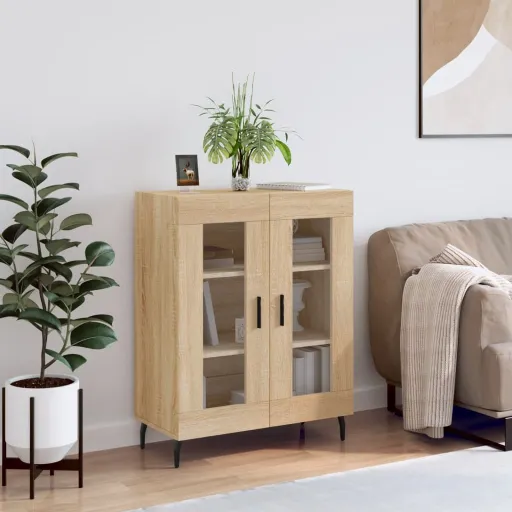 Aparador de Madera de Ingeniería Roble Sonoma 69,5x34x90 cm