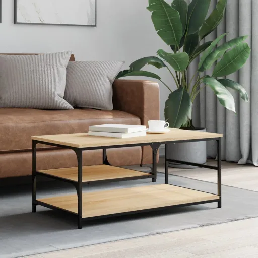 Mesa de Centro Madera de Ingeniería Roble Sonoma 90x49x40 cm