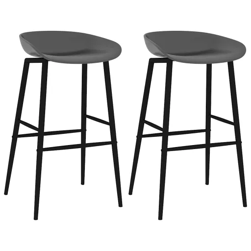 Taburetes de Cocina 2 Unidades Gris
