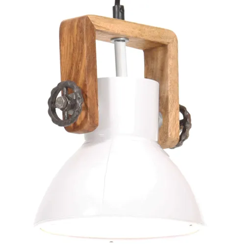 Lámpara Colgante Industrial 25 W Blanca Redonda 19 cm E27