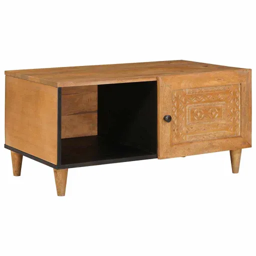 Mesa de Café Con Estante Marrón Claro 80 x 50 x 40 cm