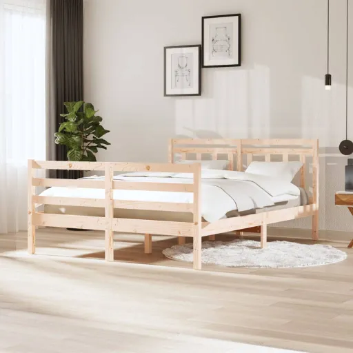 Estructura de Cama Madera Maciza 140x200 cm