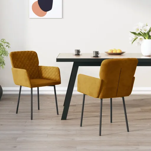 Sillas de Comedor 2 Unidades Terciopelo Marrón