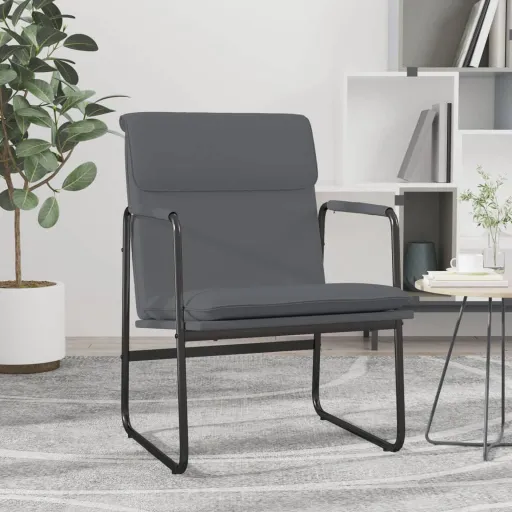 Sillón de Relax Cuero Sintético Gris 55x64x80 cm