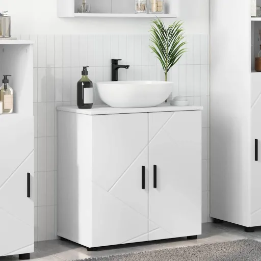 Gabinete de Baño 61 x 35 x 64 cm Madera Contrachapada & Metal
