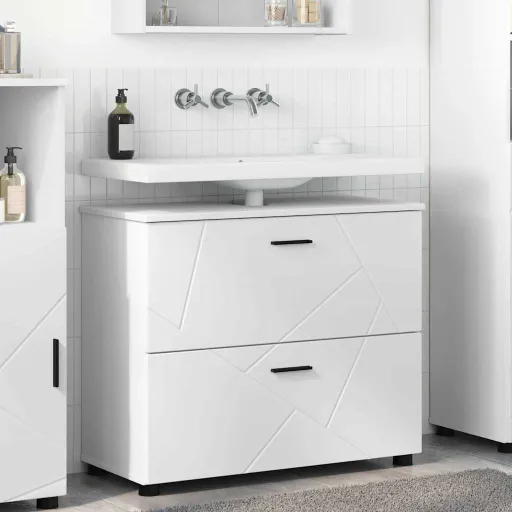 Gabinete de Baño 76,5 x 35 x 64 cm Madera Contrachapada & Metal