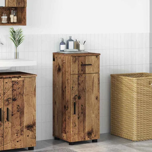 Gabinete de Baño Con Cajón Madera Vieja 30 x 35 x 80 cm